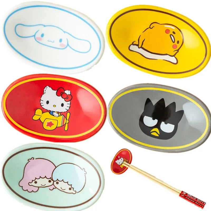 

Аниме Hellokitty Мелодия керамические палочки для еды отдых домашний рабочий стол Kawaii Мультфильм Аксессуары для посуды ложка держатель украшен...
