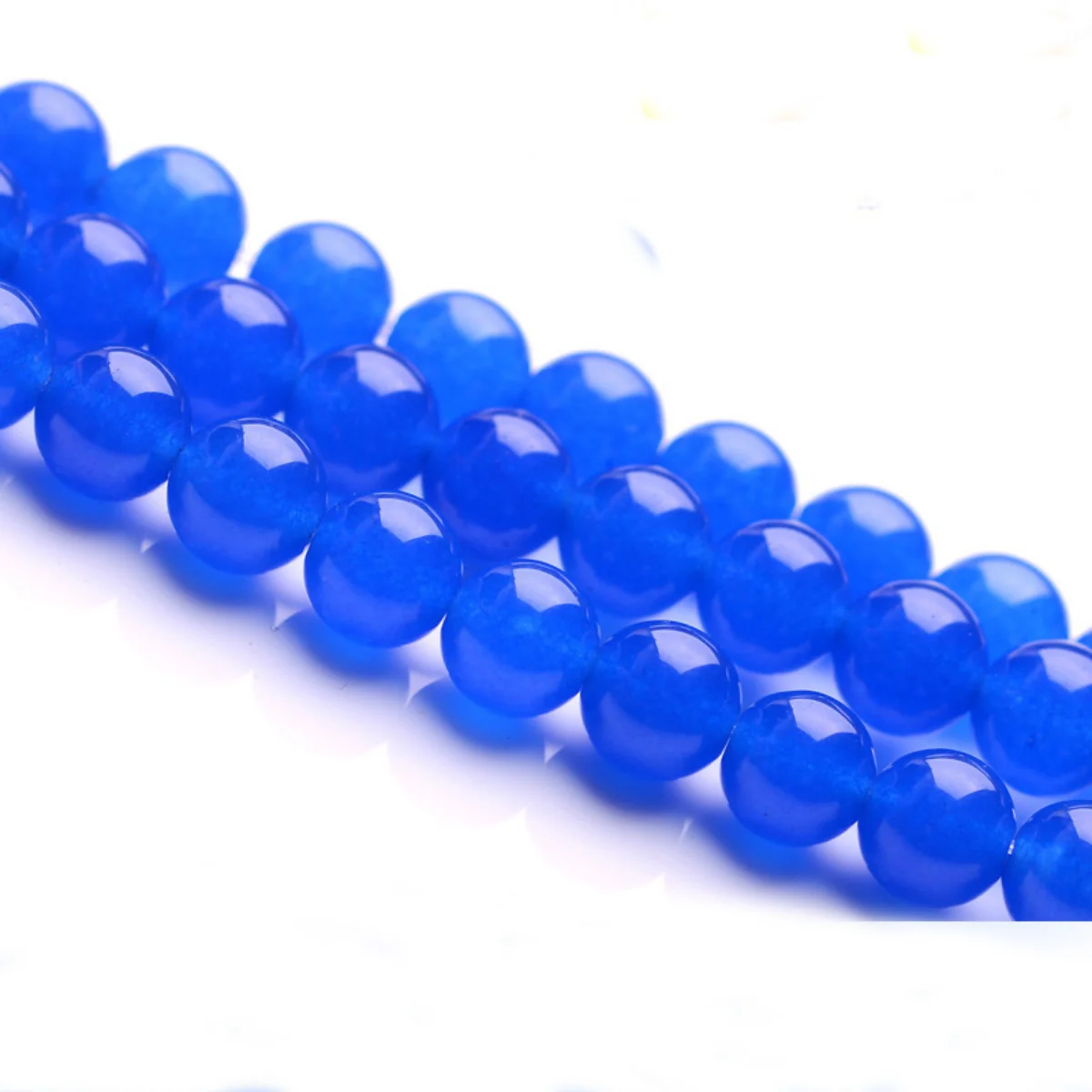 

6 8 10 12mm Natural Blue Chalcedony Loose Beads Semi-finished Stone Products Wholesale Women Girls Men DIY Jewelry Making Design