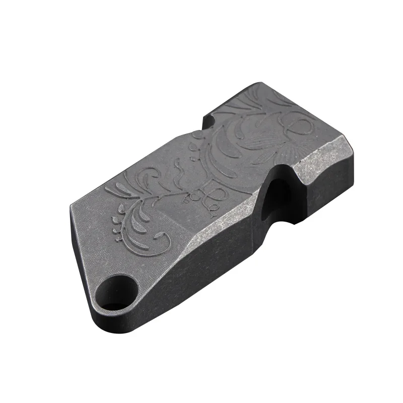 Fx Titanium Alloy Carved Double Pipe Whistle High Frequency Explosive Double Hole Outdoor Lifesaving Metal Whistle FX047