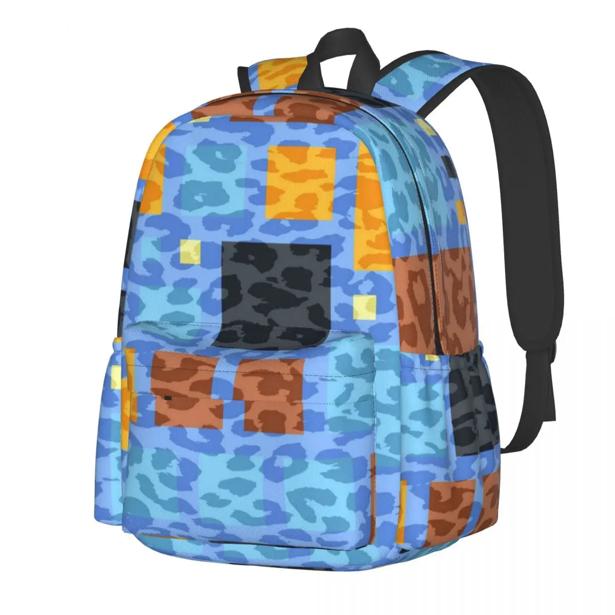 

Color Retro Square Backpack Leopard Print Cool Backpacks Female Camping Big High School Bags Design Rucksack