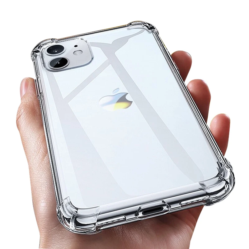 

Luxury Transparent Shockproof Silicone Case For iPhone 13 X Xr Xs Max Case 12 11 Pro Max 8 7 13 Pro SE Case Silicone Back Cover