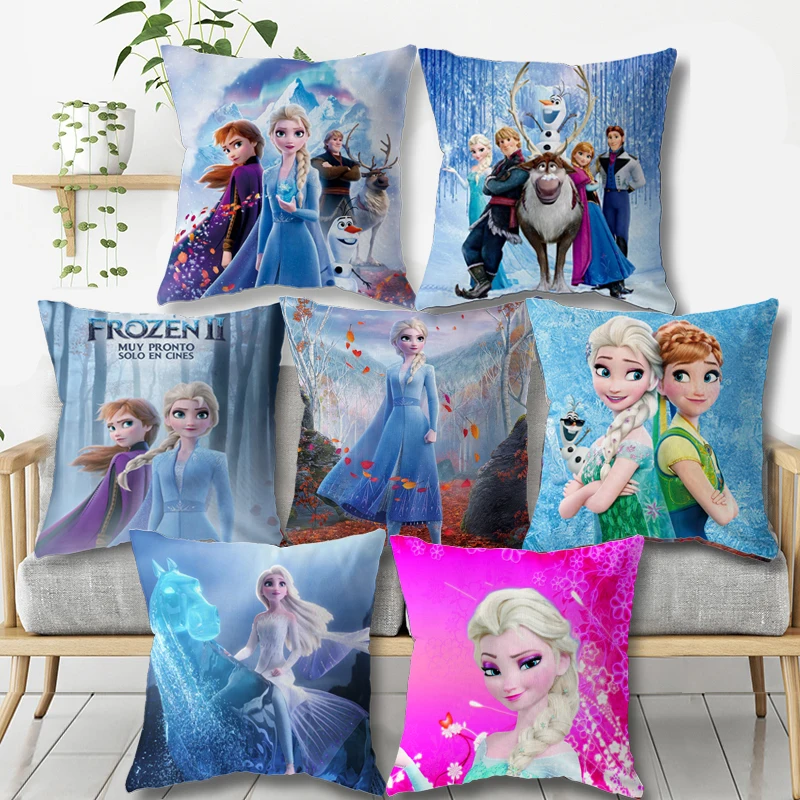 

Disney Frozen Elsa Anna Princess Girls Decorative/nap Pillow Cases Cushion Cover on Bed Sofa Children Birthday Gift 40x40cm