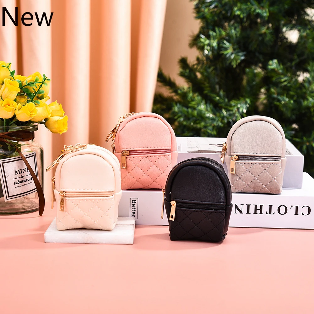 

2023 New fashion PU women children coin purse mini cute backpack Key coin data line lipstick storage bag zipper coin purse