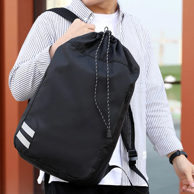 Unisex Sports Backpack Oxford Fabric Bucket Drawstring Waterproof Outdoor Soccer Football Basketball Backpack Travel Gym Bag Hot