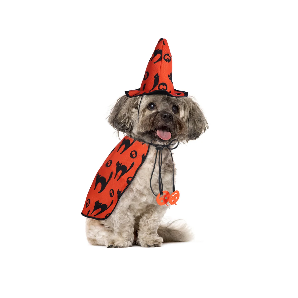 

Costume- Funny Cloak with Witch Hat, Costumes for Cats and Small Medium Dogs, Apparels Halloween