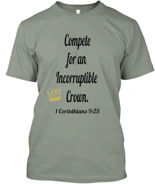 Футболка с длинным или коротким рукавом разработанная изящностью 1 Коринтианс 9 25