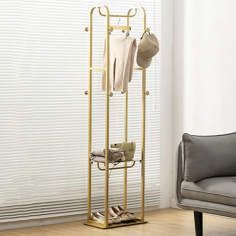 

Aesthetic Clothes Rack Floor Balcony Free Shipping Gold Clothing Rack Living Shelf Nordic Hall Percheros Nordicroom Furniture