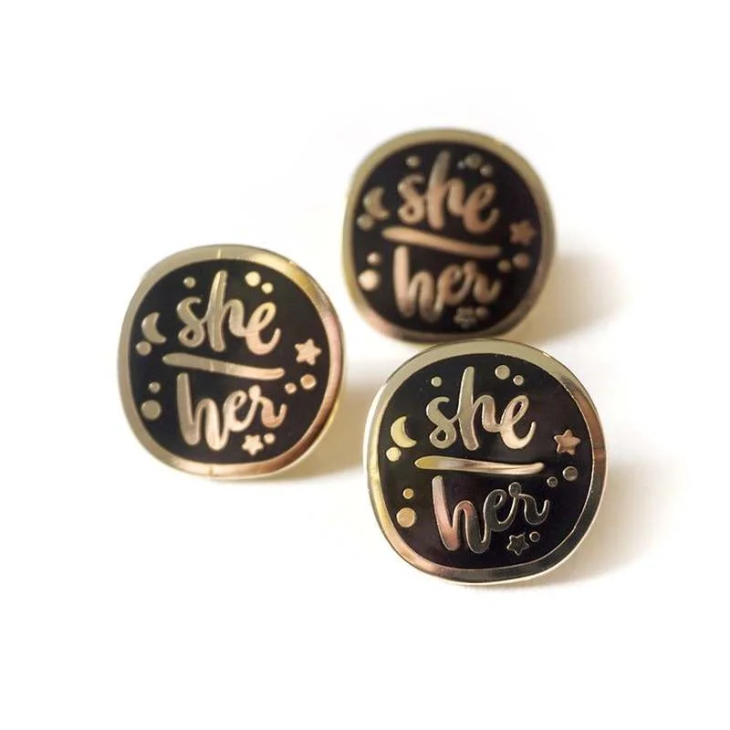 Эмалированная брошь She/Her - Starry с инкрустацией | Украшения и аксессуары