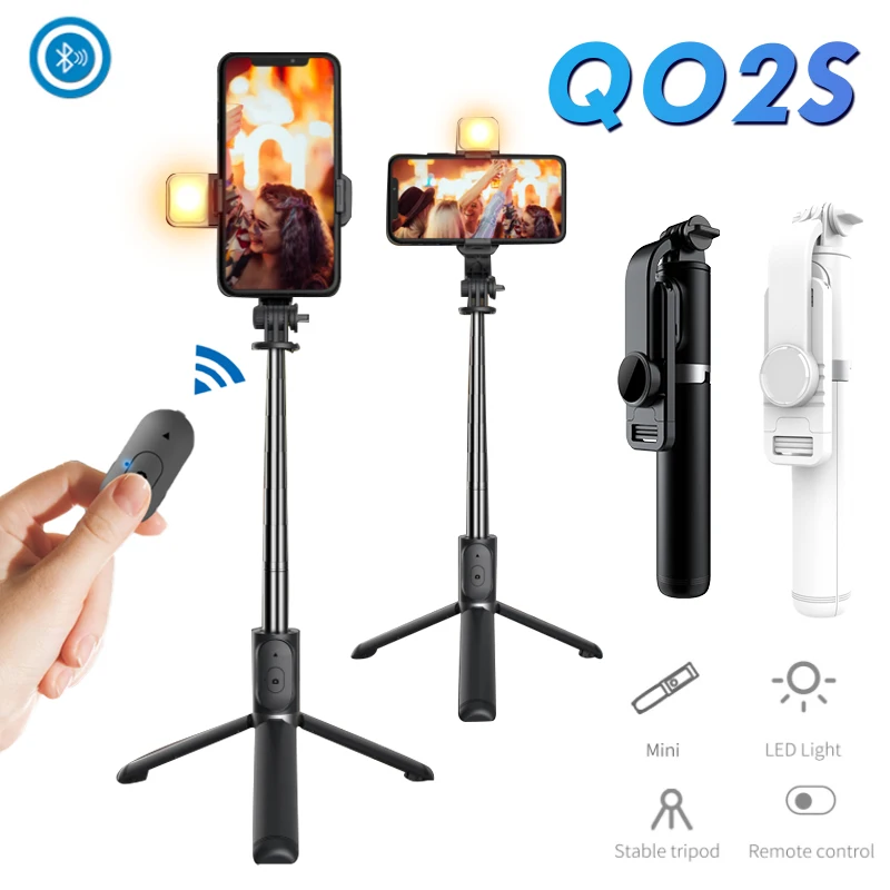 

Wireless Bluetooth Selfie Stick Foldable Tripod for Ios Android with Fill Light Shutter Remote Control 360° Rotating Holder
