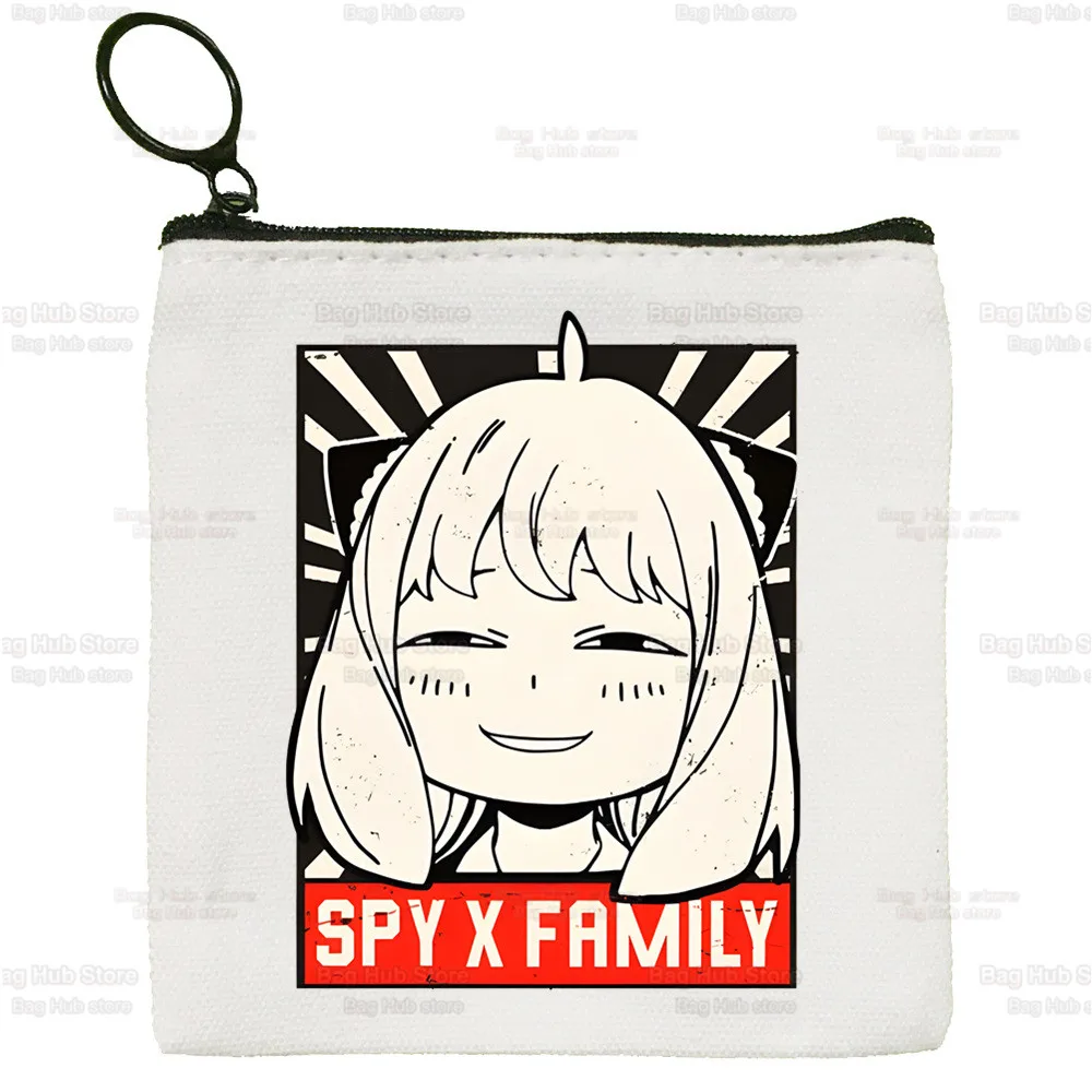 Japanese Anime Spy X Family Anya Canvas Coin Purse Coin Purse Collection Canvas Bag Small Wallet Zipper Key Bag Hand Gift