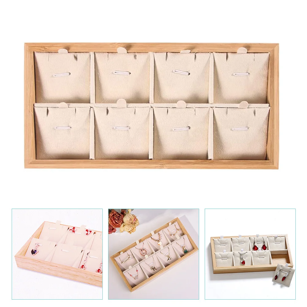 Tray Jewelry Showcase Display Storage Holder Organizer Ring Case Earring Grid Earrings Necklace Box Watch Bracelet Stackable