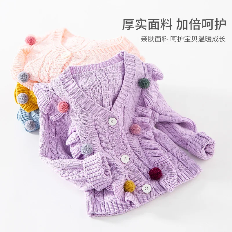 

Kids Open Stitched Girls Sweater Purple Cloth 6T 7T 8T