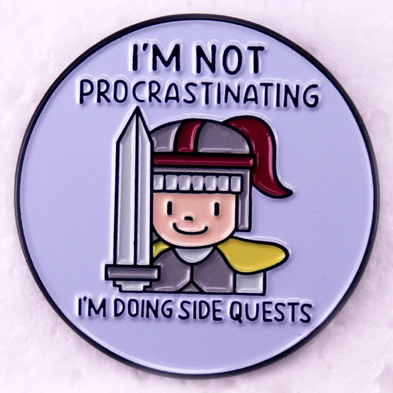 Я не прокрастирую я делаю боковые квесты значок смешная игра геймерский юмор