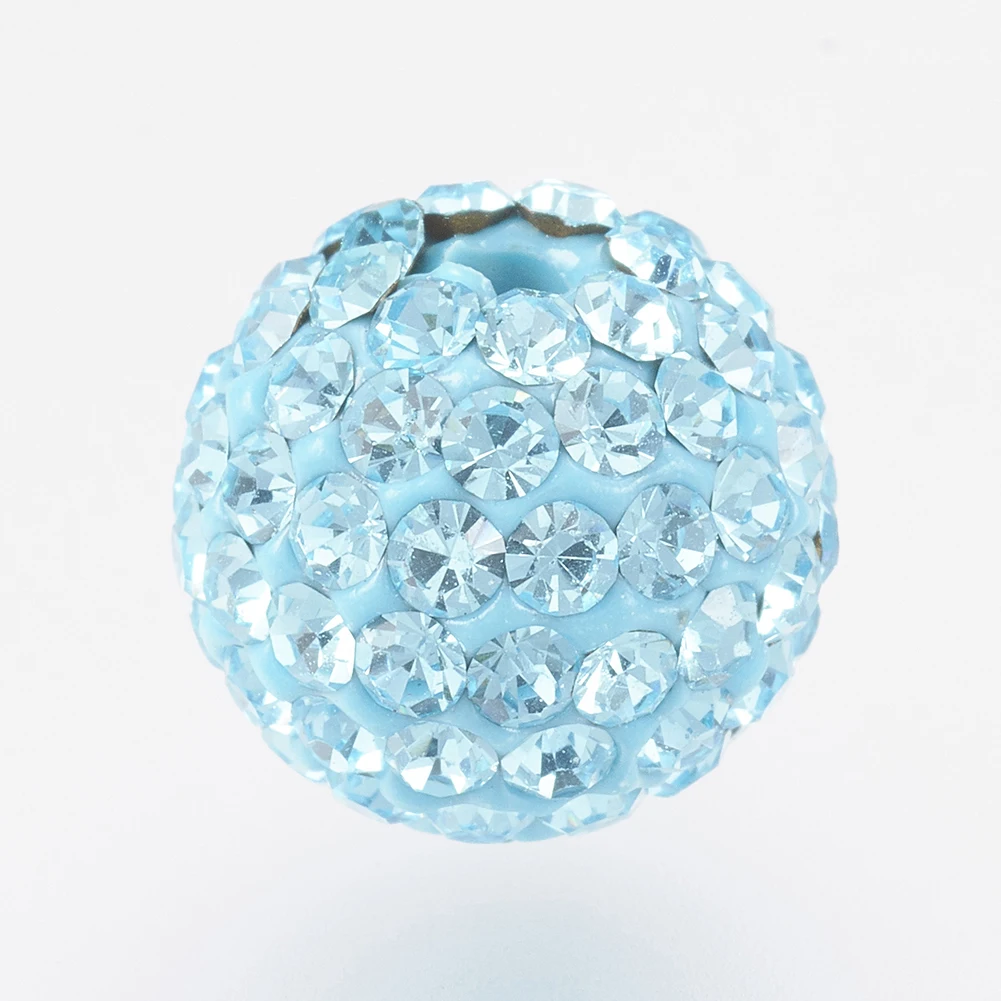 10Pcs Czech Rhinestone Beads Pave Disco Ball Beads Colorful Polymer Clay Round Spacer Beads For Women Diy Jewelry Making 7.5~8mm