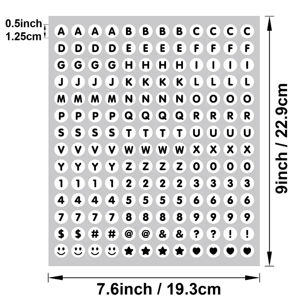 

Набор наклеек с буквами и цифрами 2 шт
