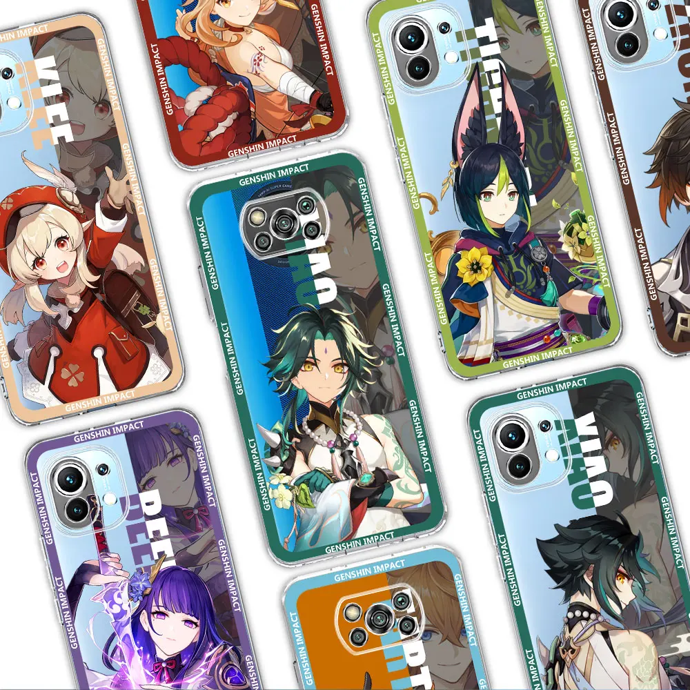 

ShockProof Phone Case for Xiaomi Mi POCO X3 NFC F3 F1 M3 12 11 Lite 5G NE 9T 10T Pro Soft Coque Funda Genshin Impact Anime