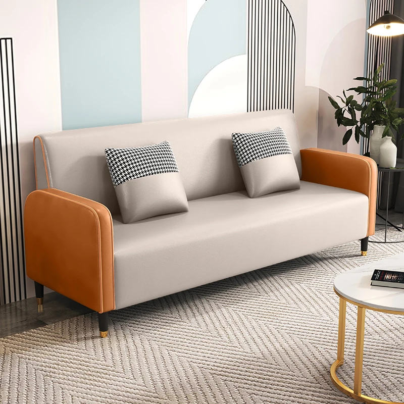 Тканевый диван в скандинавском стиле маленький для гостиной простой и удобный
