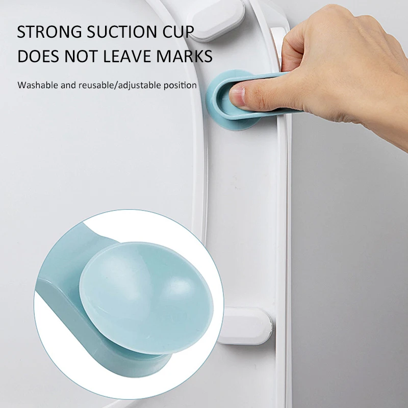 

2Pcs Toilet Lid Lifter High Quality Household TPR Strong Suction Cup Type Not Dirty Easy Clean Ring Household Cleaning Products