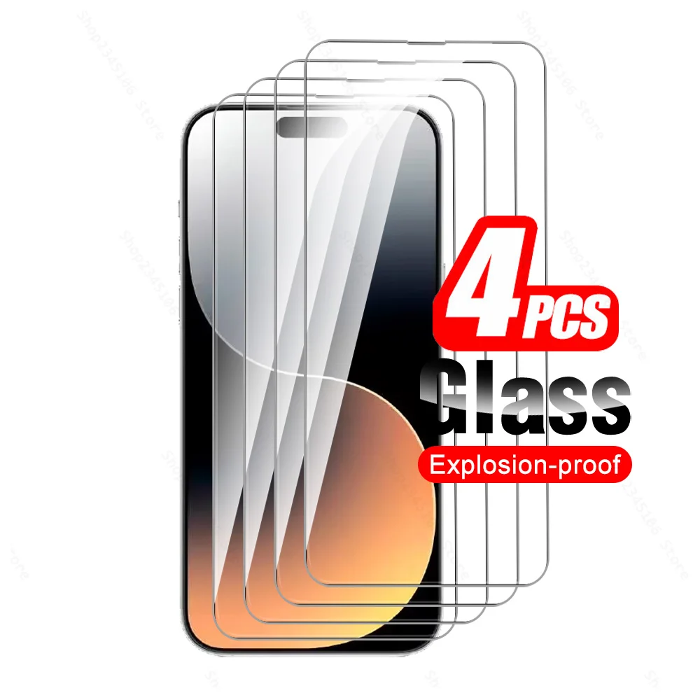 

IPhone15 Pro Max стекло 4 шт Защита экрана для Apple iPhone 15 Plus iPhone15Pro 15Pro 15ProMax 2023 закаленное стекло покрытие пленка