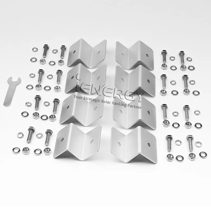 

8 Pcs Solar Panel Mounting Z Brackets 2 Hole With Wrench Hardware for Rv House Boat Caravan Solar System Mount Metal Accessories