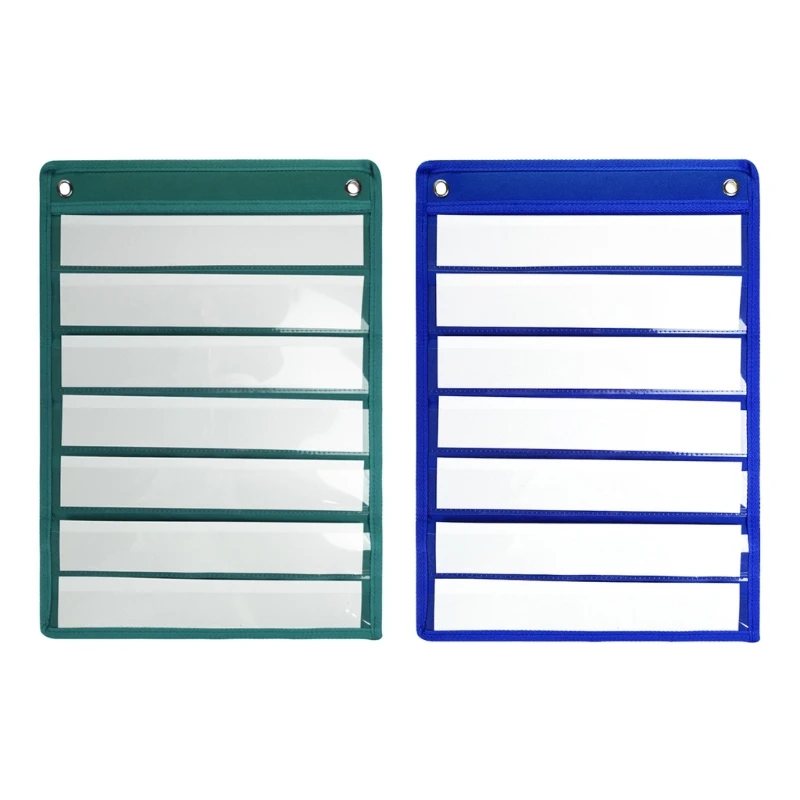 

7 Pocket Magnetic Teaching Chart with 10 Blank Cards for Classroom, Kindergarten