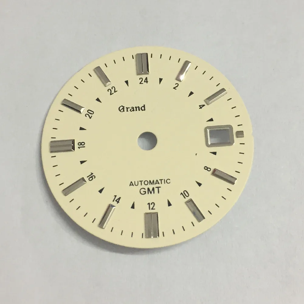 31mm dial white blue no luminous watch accessories GS literally for Japan GMT NH34 mechanical movement watch modification