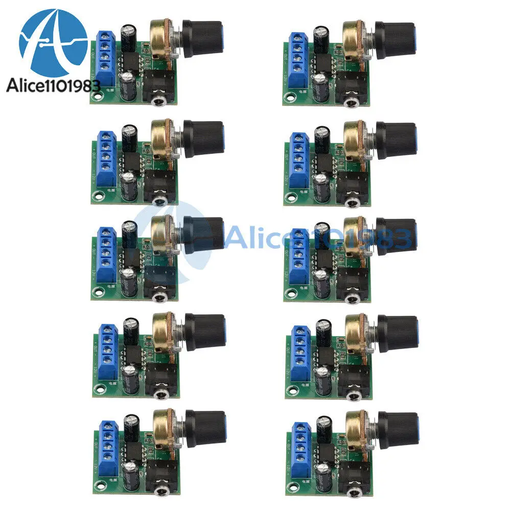 

10 шт., Плата усилителя мощности аудио LM386 10 Вт, моно модуль постоянного тока 3-12 в Mini AMP