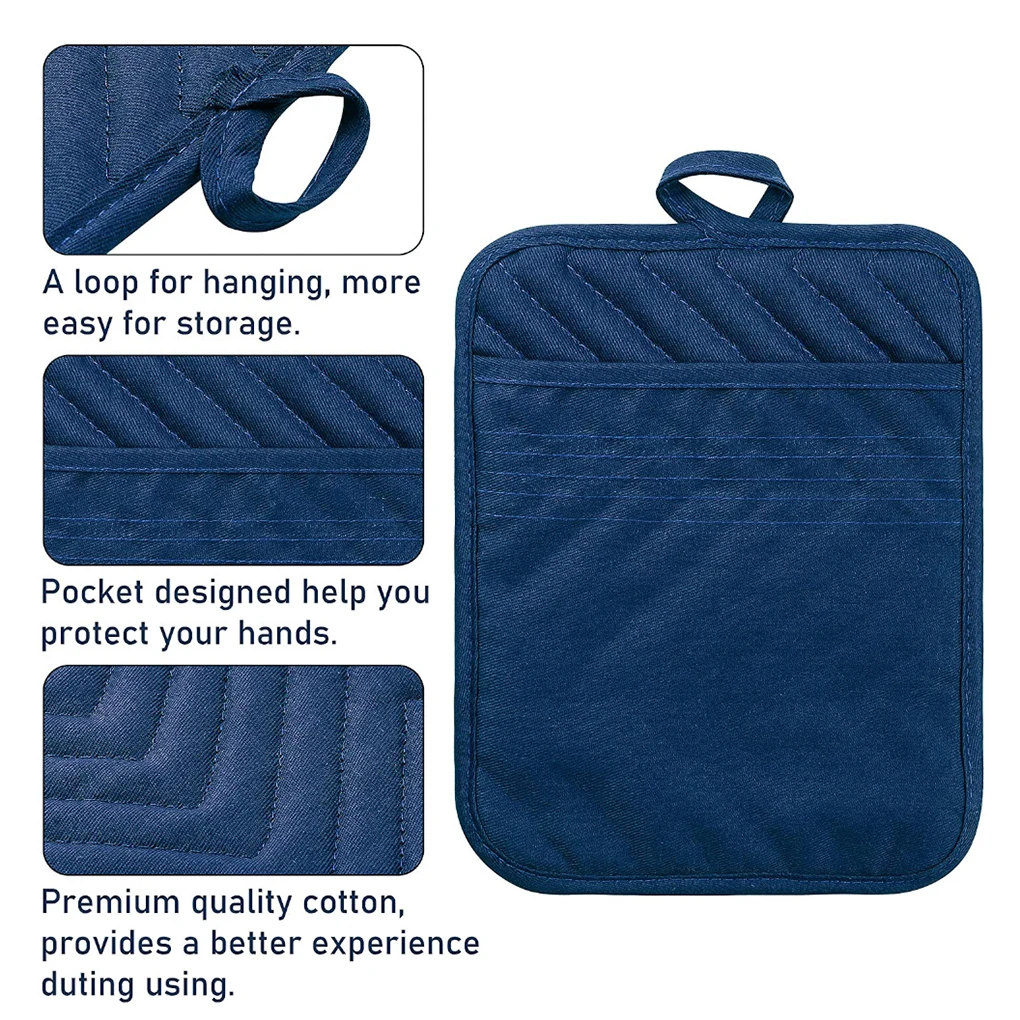 

5 шт., хлопковые термостойкие квадратные перчатки для духовки