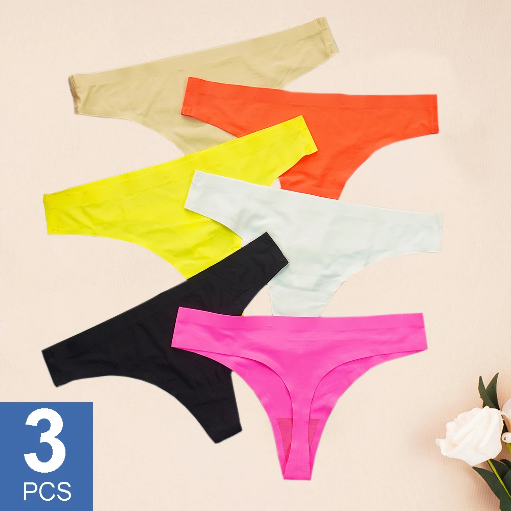 3 шт./лот сексуальные бесшовные стринги женские из вискозы спортивные интимные