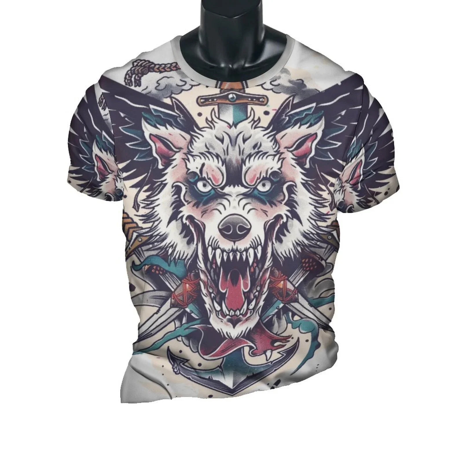 Мужская футболка с 3d-граффити повседневная крутая дышащая из микрострейч летняя