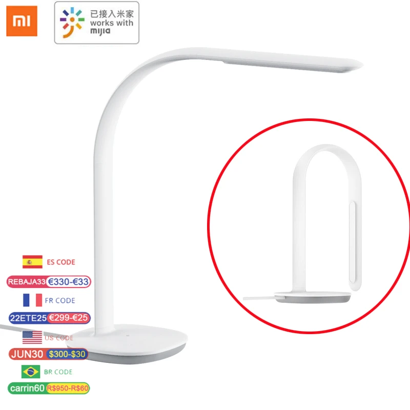 

2021 Xiaomi Mijia Philips Table Lamp 3 LED Smart Reading Light 10 Level Touch Dimming Desk Bedside Student Ambient light Sensor