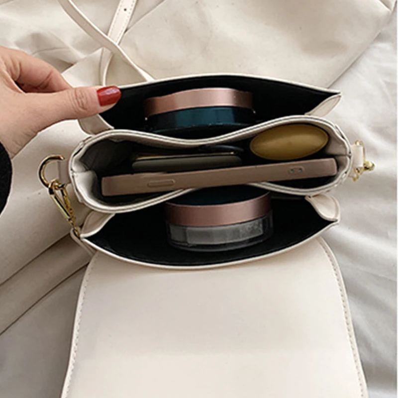 Fashion Women Crossbody Saddle Bag PU Leather Small Handbags Purses Retro Designer Messenger Bags Luxury Female Shoulder Bags