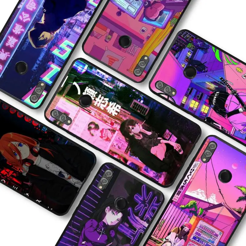 

vaporwave glitch anime girl Phone Case For Huawei honor 10Lite 10i 20 8x 10 Funda for Honor 9lite 9xpro Back Coque