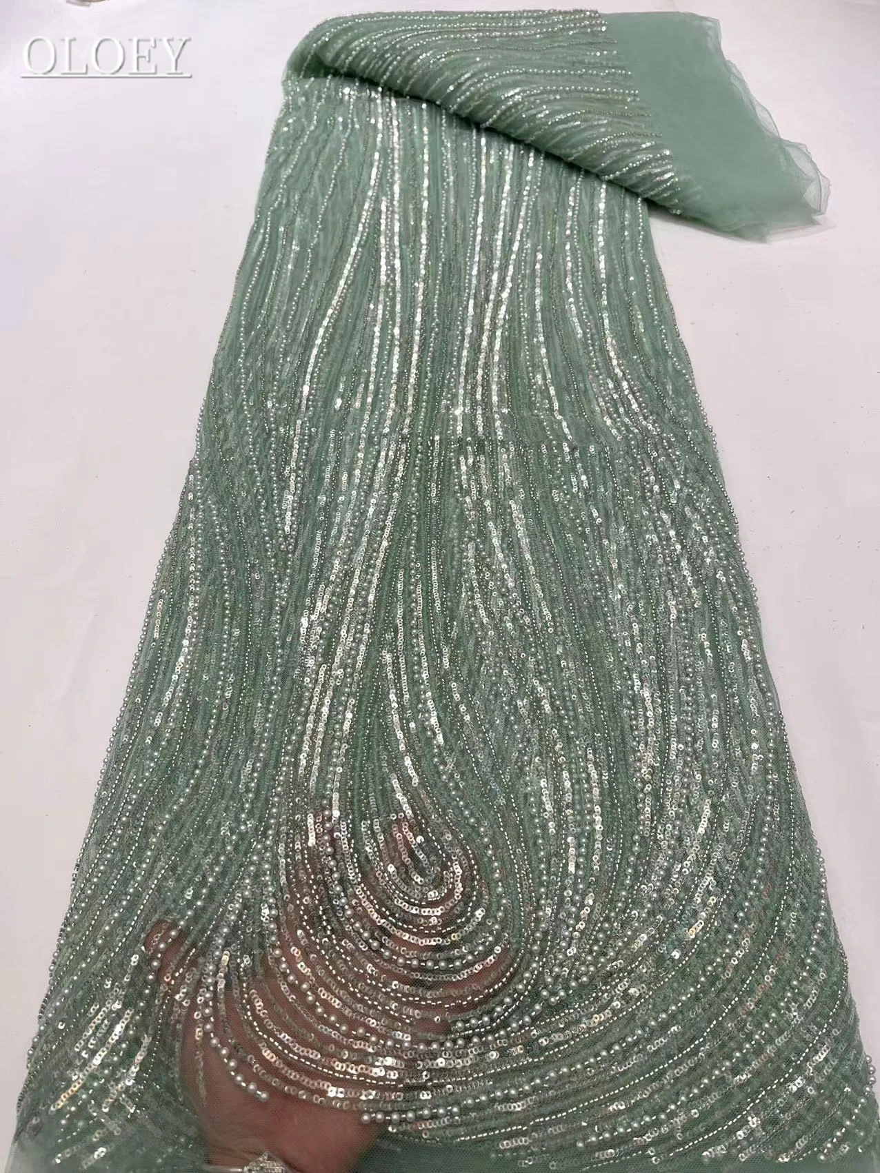 

Модная Высококачественная французская вышивка, тяжелая кружевная ткань для жениха, африканская нигерийская ткань с блестками для свадебного платья