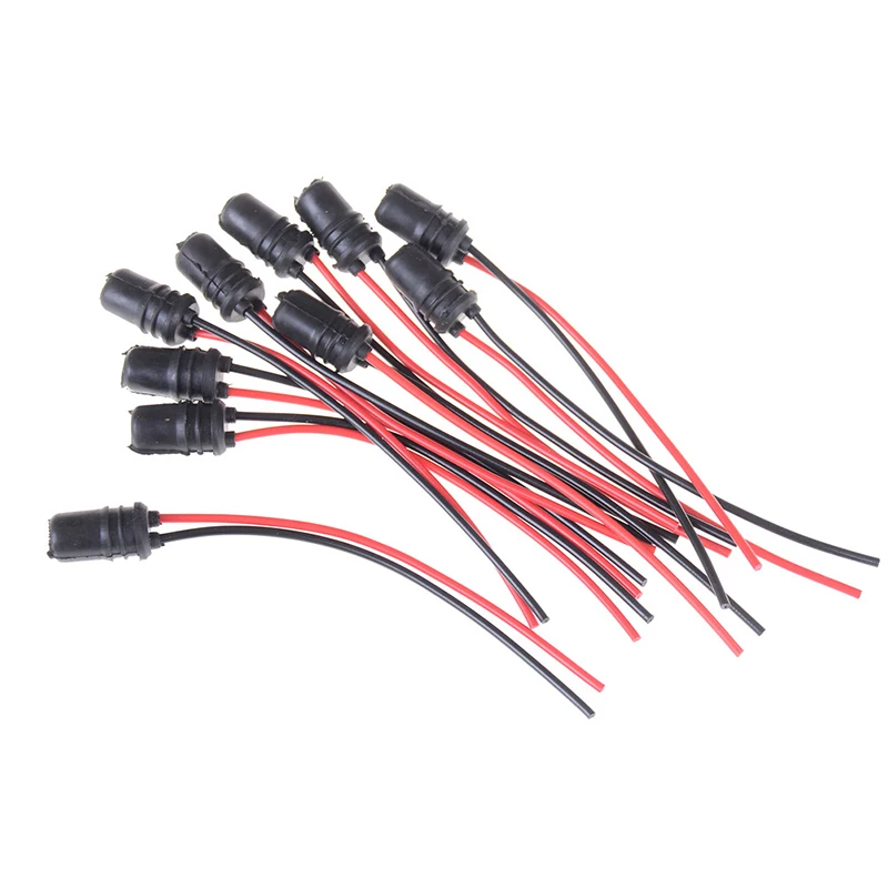 

10PCS T10 Light Bulb Extension Socket Holder Soft Rubber Push-in Wedge Base