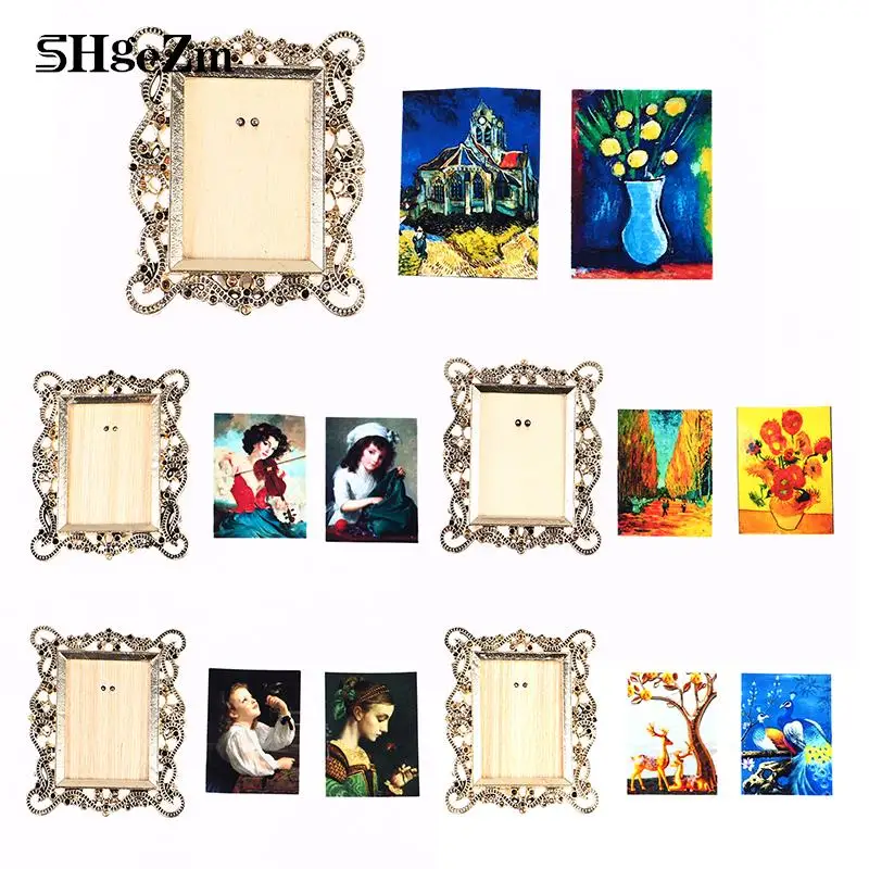 

Vintage 1:12 Scale Photos Painting Mural Wall Picture for 1:12 Dollhouse Miniature Miniaturas Casa De Munecas
