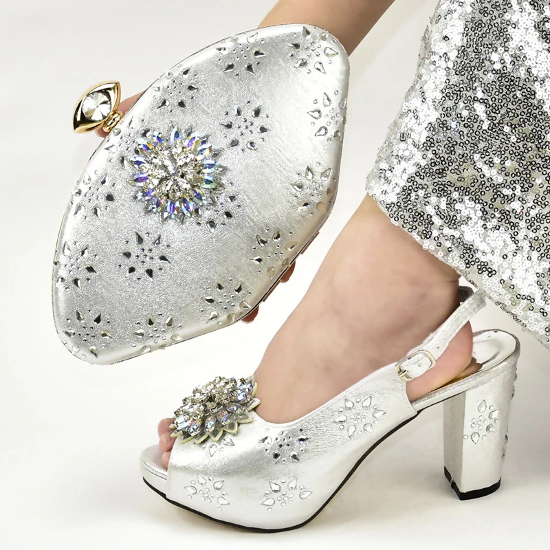 Latest Design Italian Ladies Shoes and Bags To Match Set Sandals with Heels Nigerian Women Wedding Pumps Party | Обувь