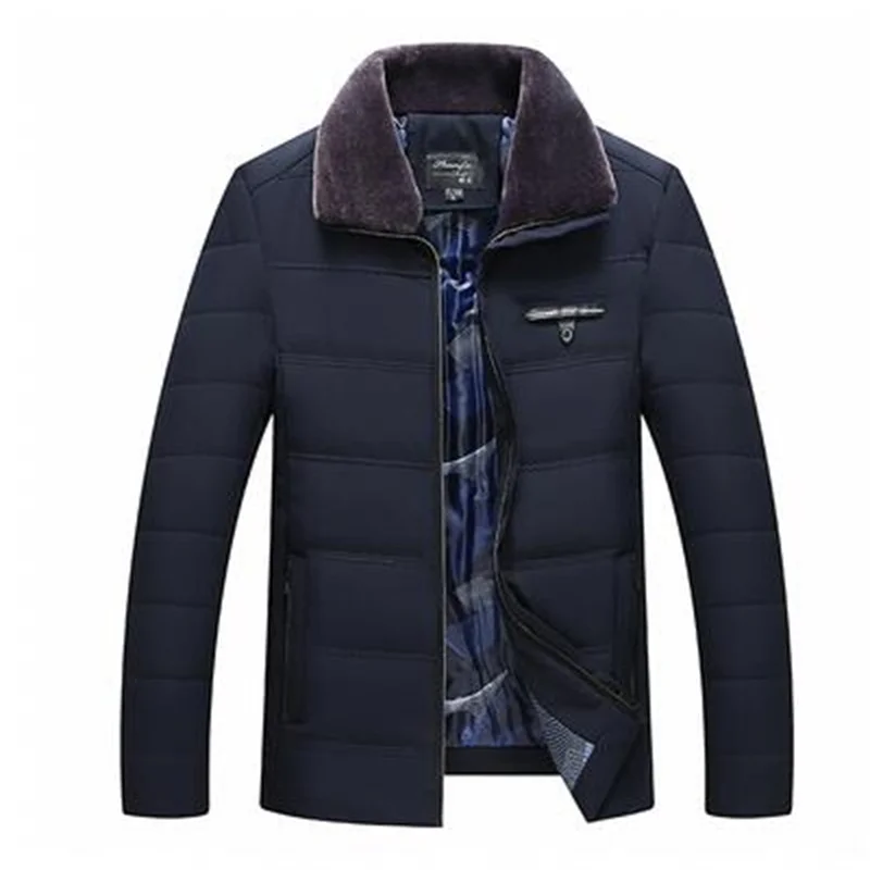 winter warm jacket men coat Cotton clothes Short down jacket with thick velvet Middle-aged and elderly fur collar b290