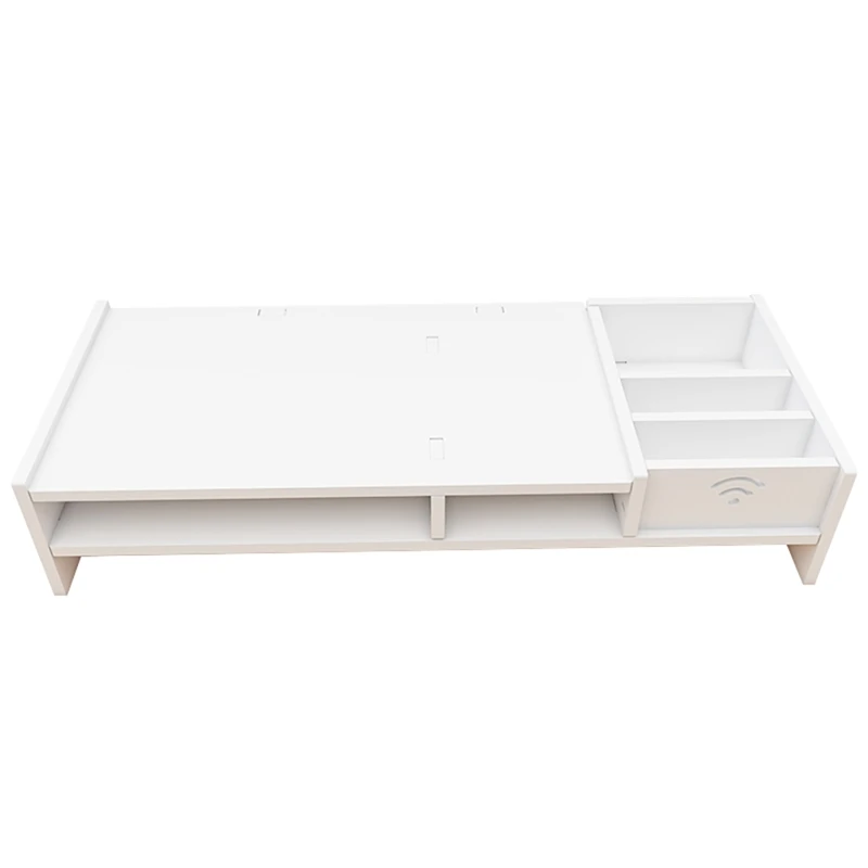

New Computer Monitor Stand Desk Storage Box Drawer Rack Keyboard LCD Monitor Double-Layer Height-Enhancing Rack 49X10X20.4Cm
