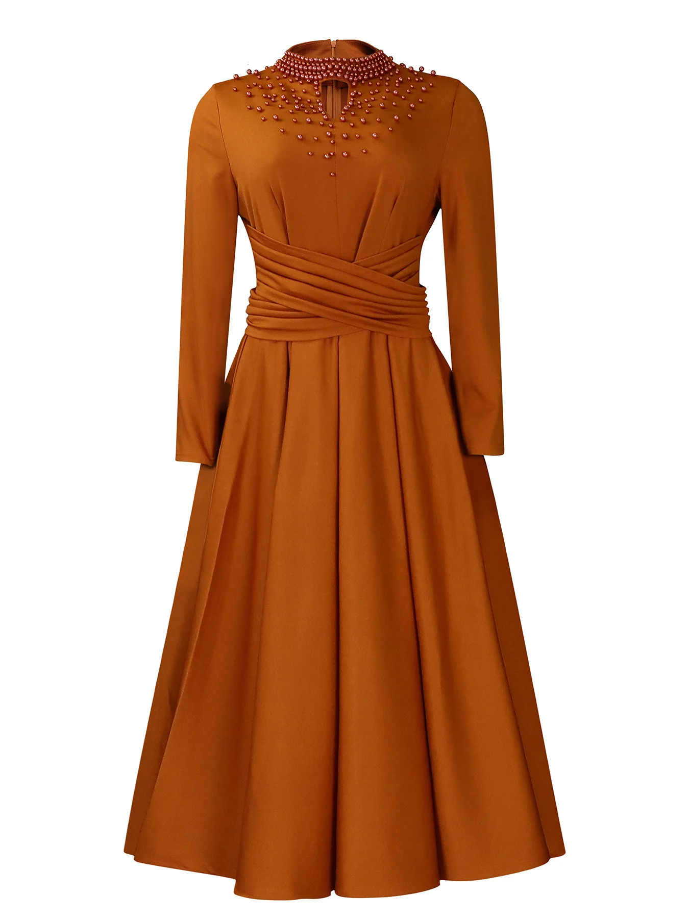 Элегантные церковные платья для женщин трапециевидные с длинными рукавами