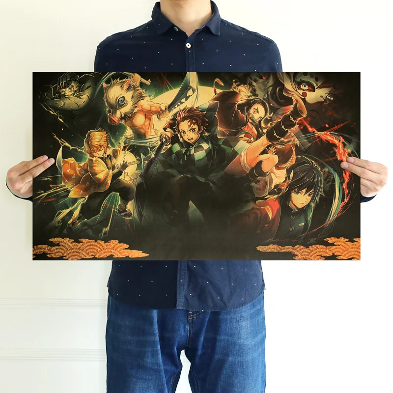 

Classic Anime Demon Slayer Posters Vintage Kraft Paper Wall Stickers Decorative paintings Home Room Accessories Aesthetic