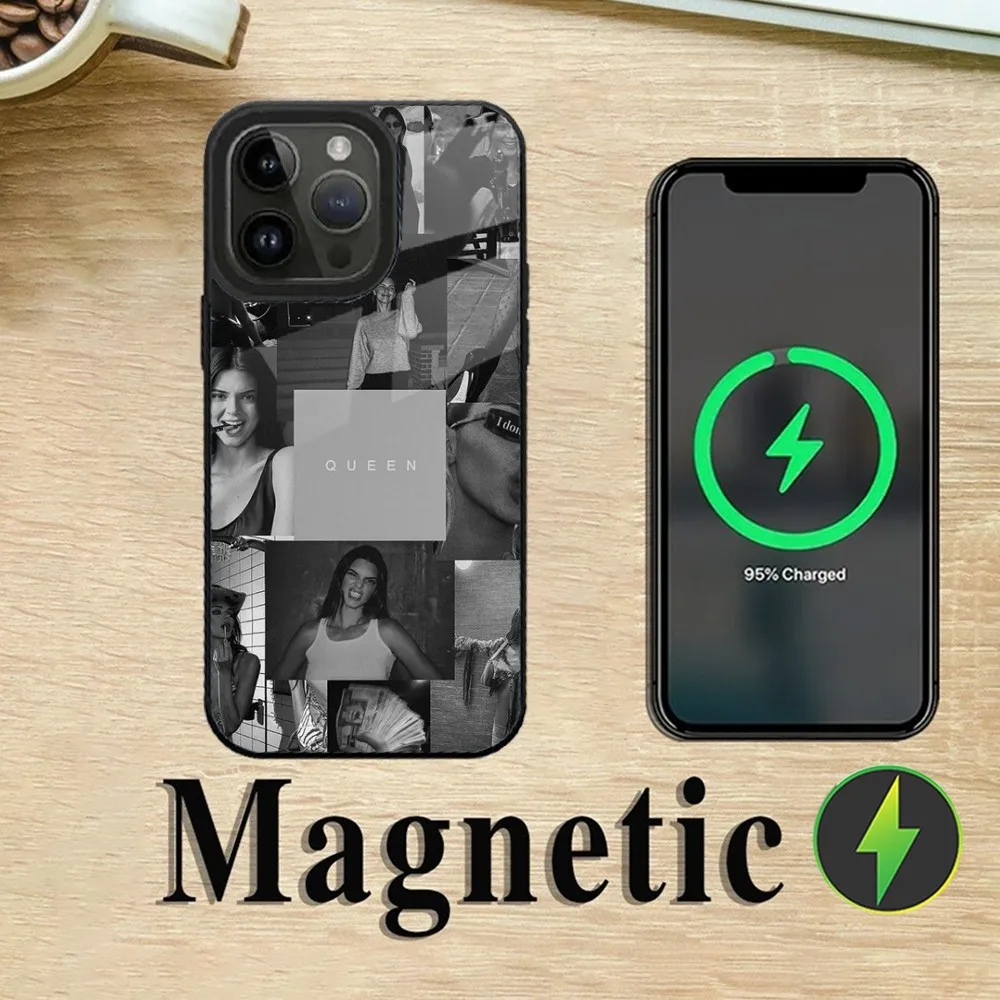 Sexy Girl K-Kendall J-Jenner Phone Case For iPhone 16 15 14 13 12 11 Plus Pro Max Mini Magsafe Magnetic Wireless Charging