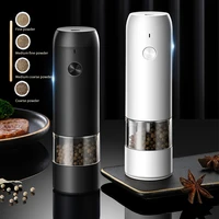 electric automatic pepper grinder usb rechargeable kitchen coffee bean mill machine 6 speed adjustable spices grinder tools