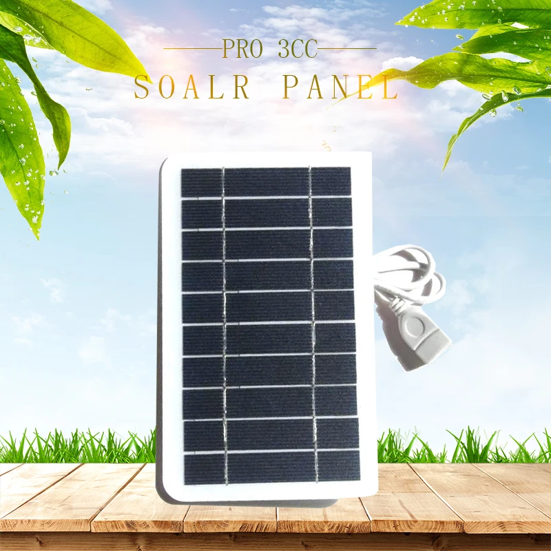 

5W Real Power Solar Panel USB Output 5V Portable Waterproof Solar Plate For Outdoor Camping Fishing Home Small Fan Flashlight