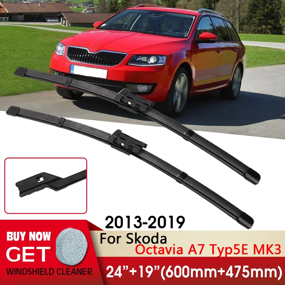 Передняя щетка стеклоочистителя автомобиля 24 "+ 19" для Skoda Octavia A7 Typ5E MK3 2013-2019