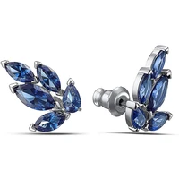 delicate leaf shape blue cz bridal earrings for engagement wedding high quality noble women earring party fashion jewelry