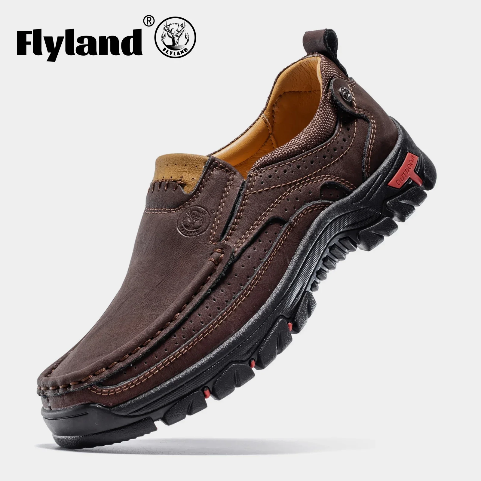 Мужские мокасины из натуральной кожи на плоской подошве