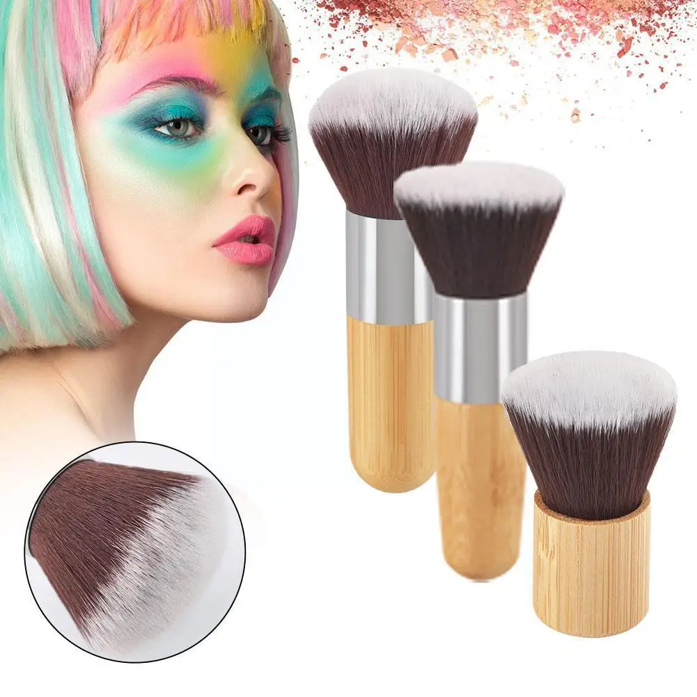 

Portable Bamboo Handle Beauty Powder Face Brush Professional Concealers Brushes Soft Large Face Contouring Brush Gifts For O9o6