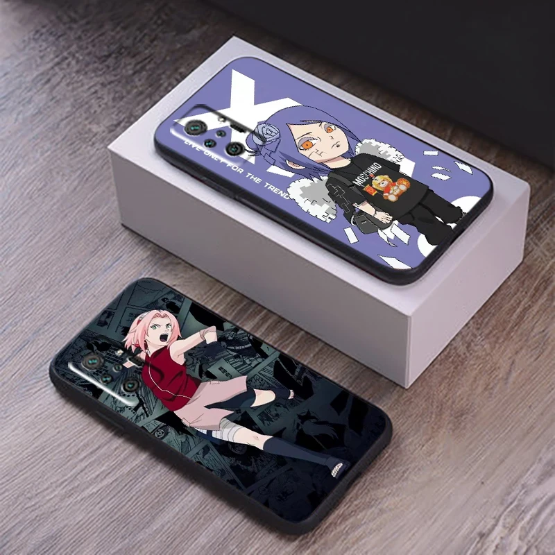 

NARUTO Anime Phone Case For Xiaomi Redmi 9 9T 9i 9AT 9A 9C 10S 10T 10 Pro MAX 5G Liquid Silicon Black Soft Carcasa Back Funda