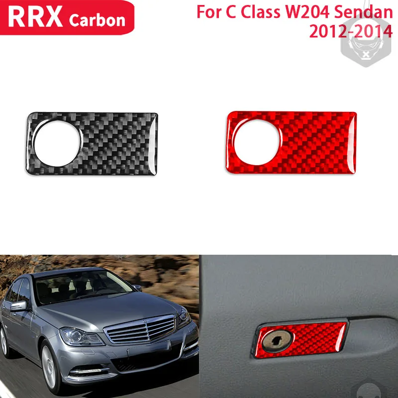 

RRX for Mercedes-Benz W204 2012-2014 Interiors Carbon Fiber Copilot Glove Box Handle Decoration Cover Trim Sticker Car Accessory